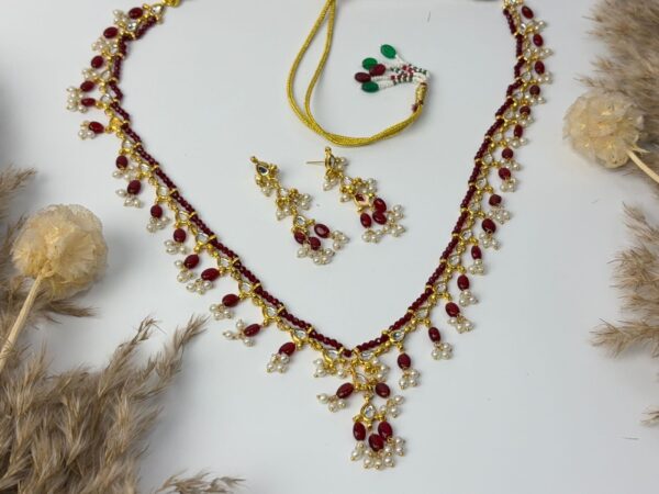Blush Bloom Maroon Necklace