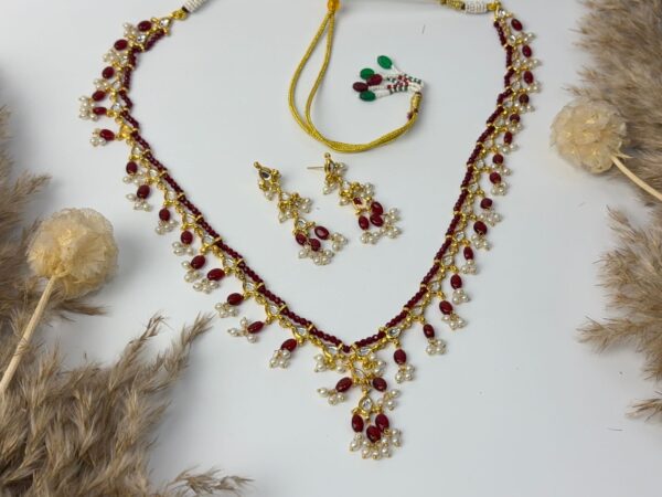 Ruby Drop Traditional Necklace Set