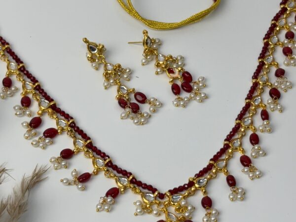 Ruby Drop Traditional Necklace Set