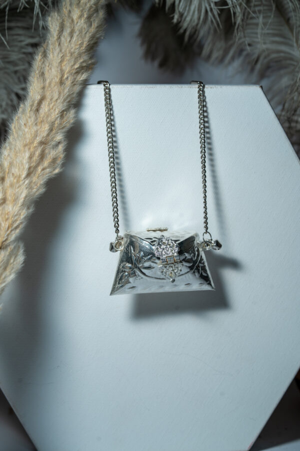 Silver Luxe Micro Metal Clutch