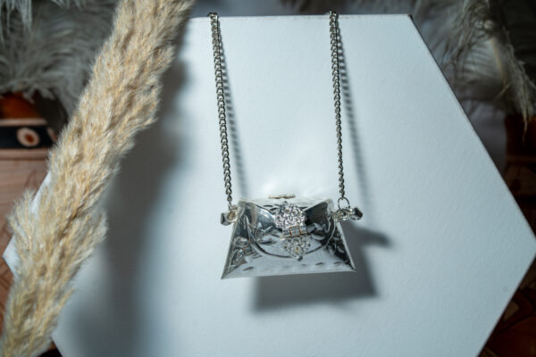 Metal Silver Micro Clutch