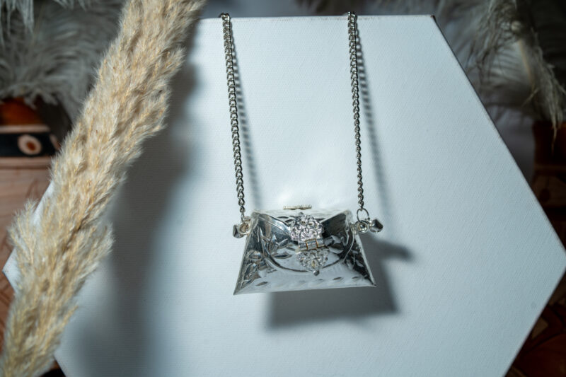 Metal Silver Micro Clutch